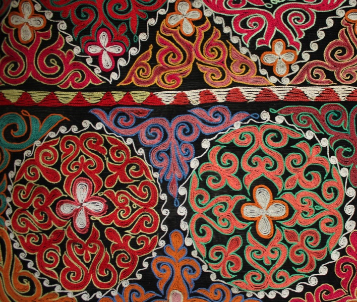 Beautiful Large Mongolian Kazakh Uzbek Suzani Embroidery Yurt Wall ...